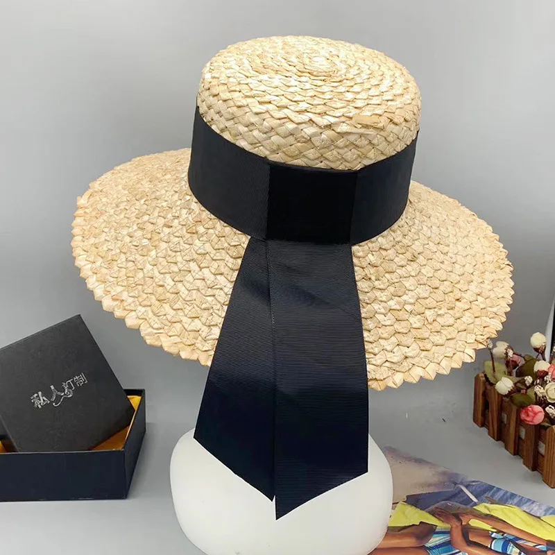 

Pineapple Flower Wide Big Brim Seaside Outdoor Sun Hat Natural Wheat Card Straw Hat Ladies Sun Protection Hat Sun Hat