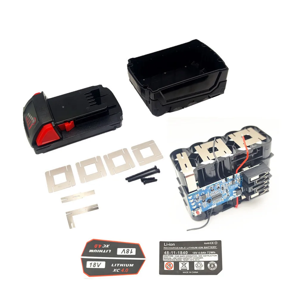 Tool Battery Case 5S2P 18650 10Core Case For Milwaukee M18 18V DIY Replacement Plastic Shell Box With PCB Board without Battery