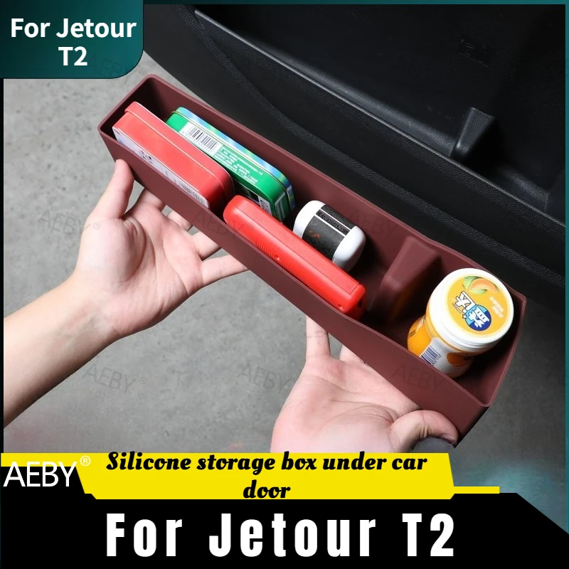 

For Jetour T2 Soft silicone door bag mat anti-slip, shockproof and dustproof,door storage box,Tray lining,Anti-scratch,interior