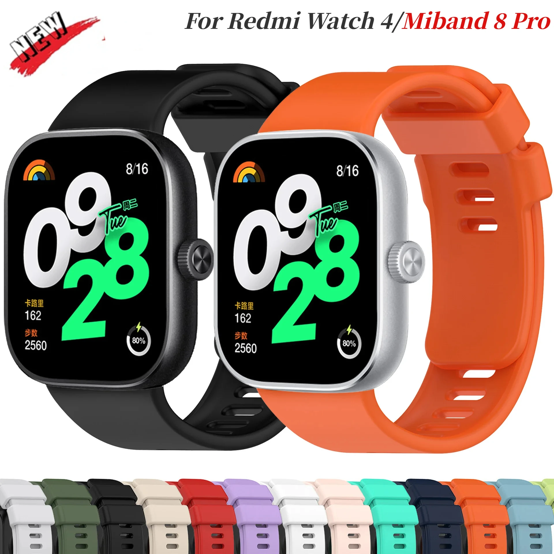 Correa de silicona oficial para Redmi Watch 4, accesorios de pulsera, Correa de repuesto para Xiaomi Mi Band 8 Pro