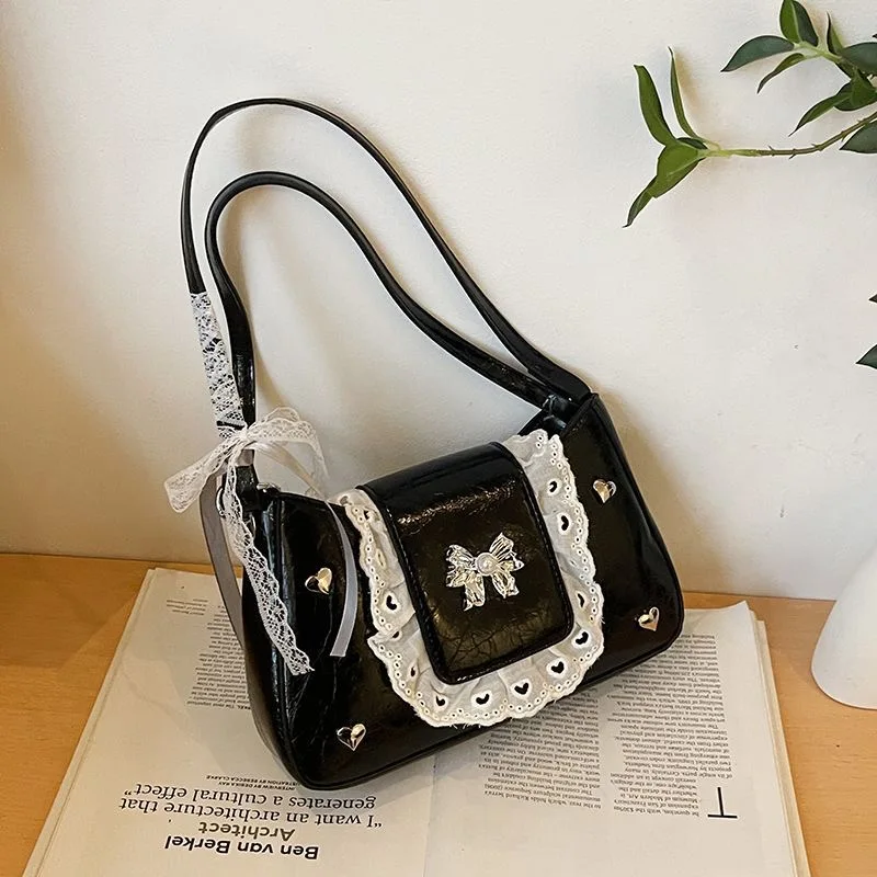 

Women's Bag Original Brand Bag Lolita Y2K Bag Bow Lace Women's Bag Trend 2025 Shoulder Bag Women's Handbag Japanese Style
