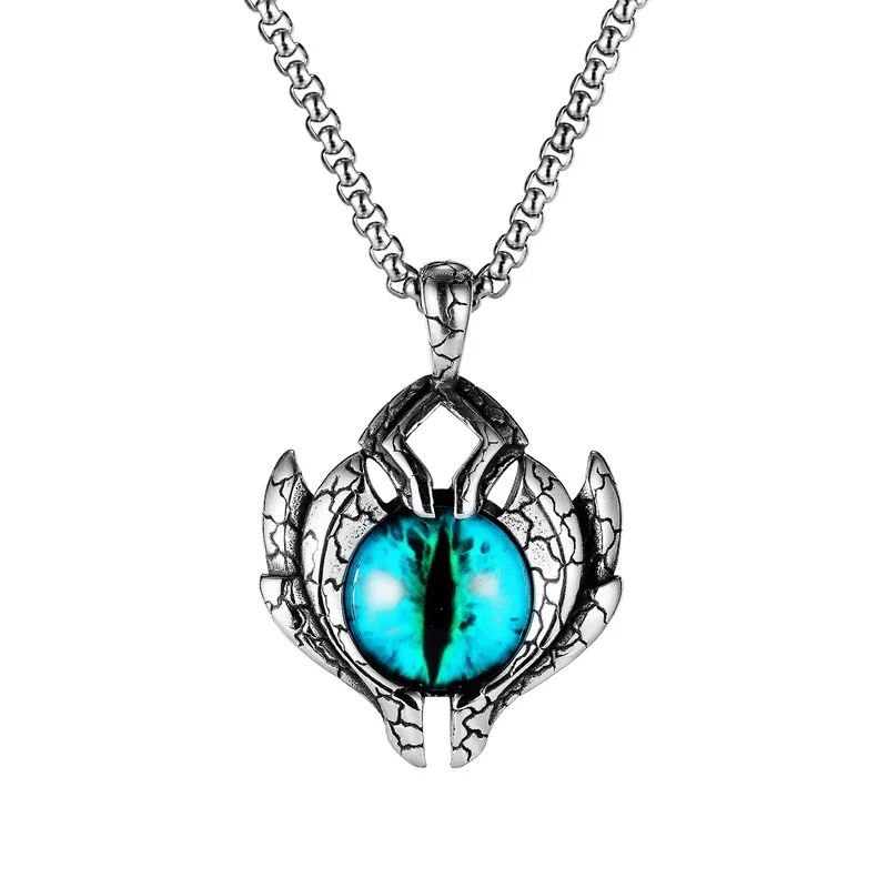 Exquisite Fashion Creative Turkey Devil Eye Titanium Steel Pendant Necklace Punk Hip Hop Unique Design Unisex Accessories 2022