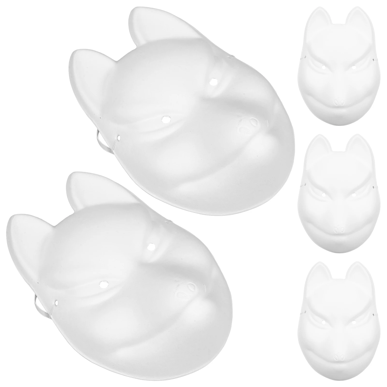 

5 Pcs Pulp Mask DIY Animal Masquerade Masks Carnival Cosplay Paper Blank For Painting Clothing Man