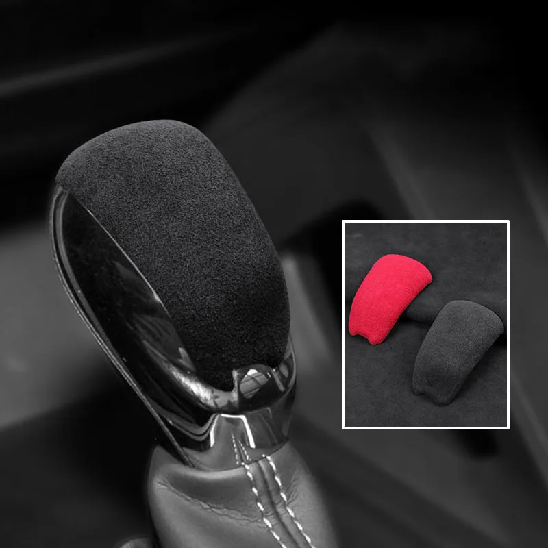 

Suede Car Gear Shift Knob Cover Car Interior Accessories Auto Trim For Chevrolet Tracker 2019 2020 2021