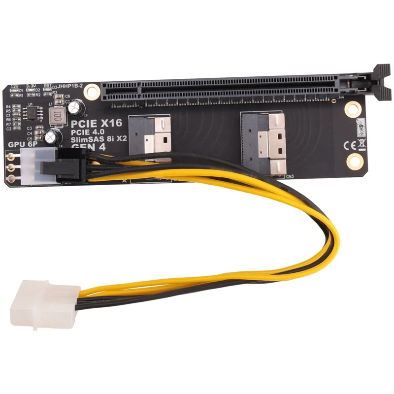 Imagem -05 - Slimsa 8i x2 para Pcie 4.0 Placa Adaptadora de Slot X16 Placa de Rede Gen4 Placa de Captura Gráfica e Vídeo Portas 4x Gen4