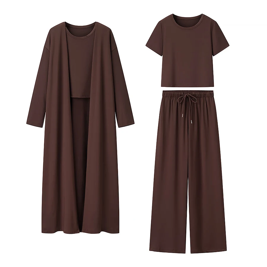 JNLEAOG Autunno Nuovo Faion Design Maglione lavorato a maglia Set da 3 pezzi Abbigliamento da donna Vento Sle Casual Pantaloni lunghi a vita alta