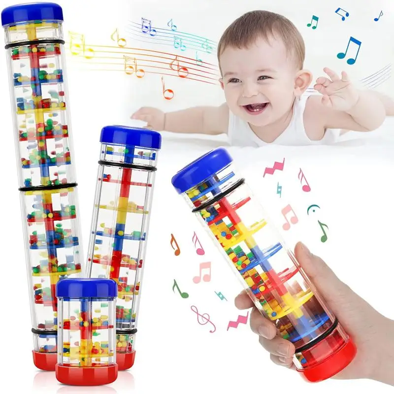 Instrumento Musical para Bebês, Desenvolvimento Sensorial Rain Stick, Rattle Toy, Rainmaker, Shaker, 6 a 12 meses