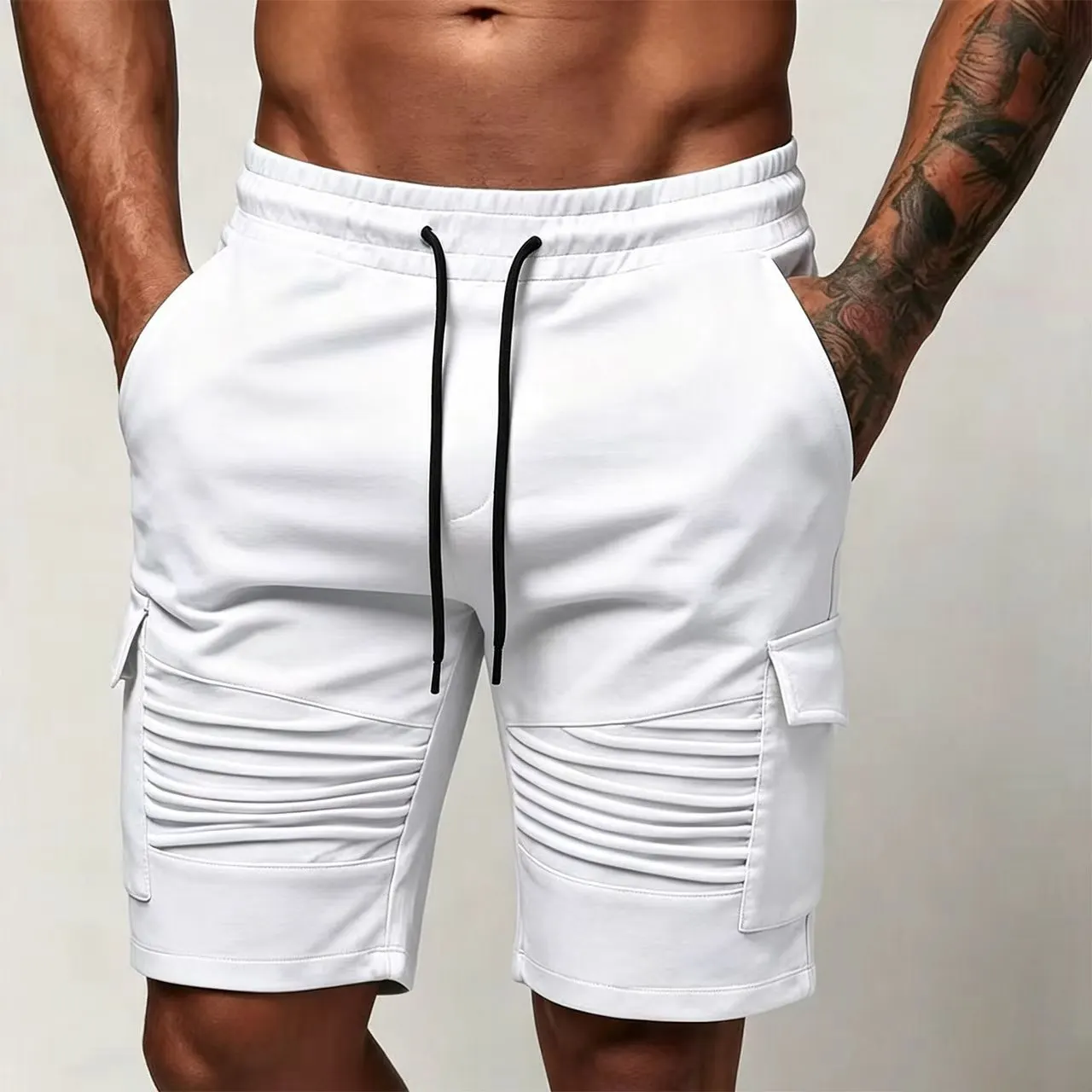 Summer Men's Fitness Shorts Multi pocket Men's Casual Sports shorts Outdoor Multi-functional Breathable Straight Running Shorts