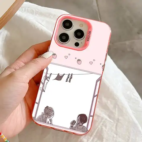 N-Nana och H-Hachi mobilskal för iPhone 17, 16, 15, 14, 13, 12, 11, Pro, Max, Plus, Mini, Air, SE4 rosa matt hård stötfångare 8 best sales Nana-fallet - №6