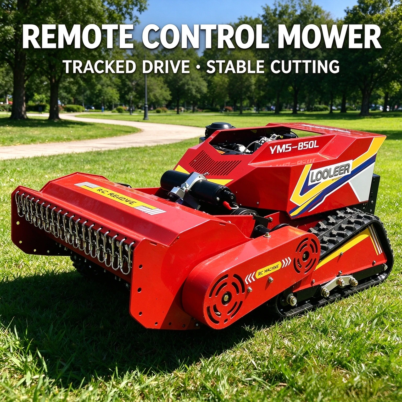 Customized Electric RC Tracked Crawler Lawn Mower Wireless Grass Cutting Machine For Orchard And Hillside Weeding