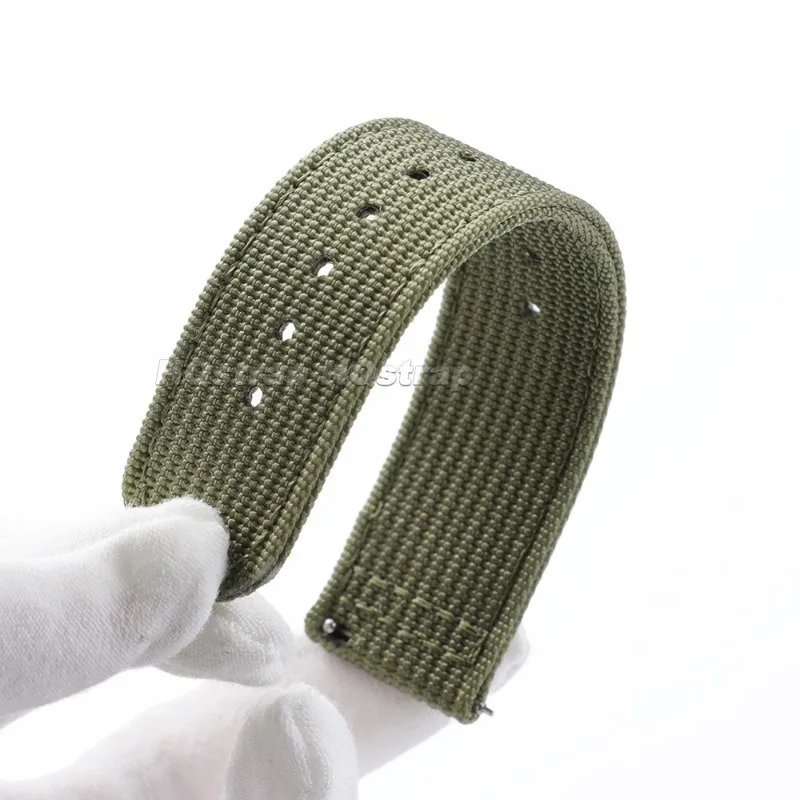 20mm 22mm Woven Nylon Strap for Omega for Tudor Soft Ribbed Canvas Fabric Watch Band Sport Quick Release Bracelets for Seiko view 4