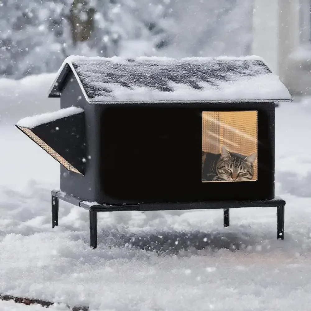 

Winter outdoor warm cat bed, universal for all seasons, extra large insulated cat bed, foldable, waterproof for cats