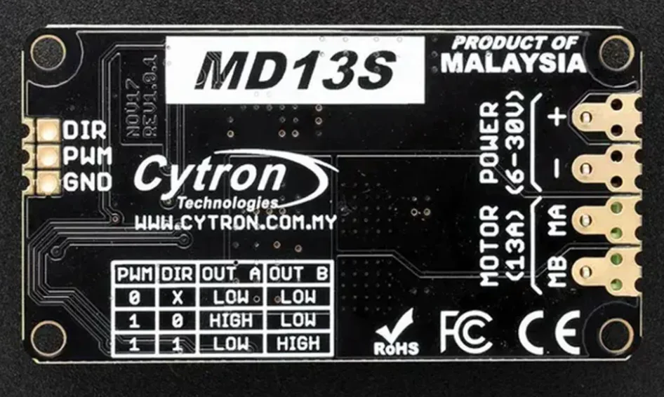 Cytron 13Amp DC Motor Driver Board in Stock 108070021 MD13S - Electronic Component for DIY Projects And Engineering Supplies
