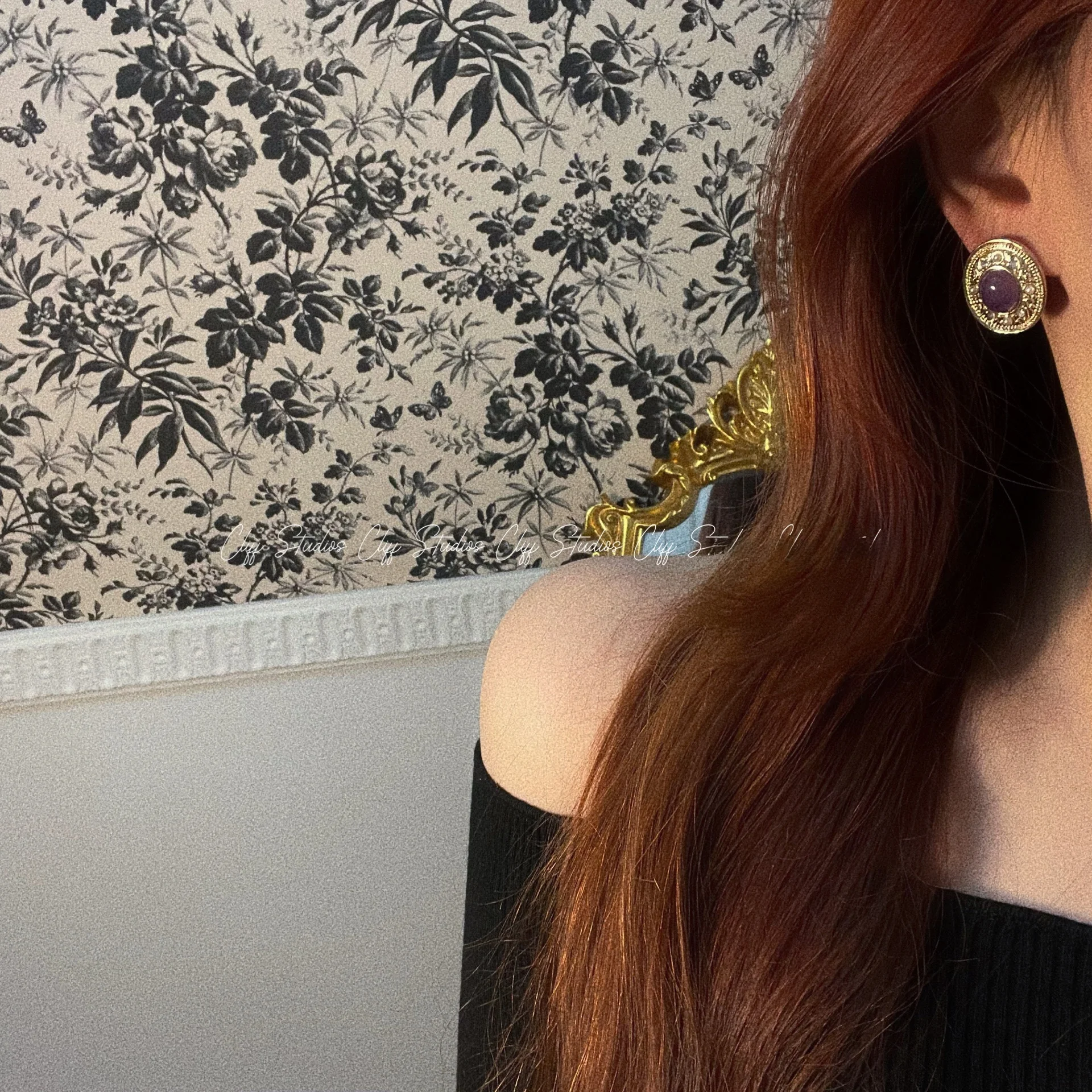 Retro Cliff Club Fashionable Simple Large Size Women's Commuter Gem  Ear Cuff No Piercing Pain Free Clip on Earrings
