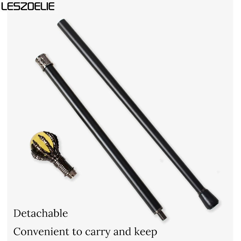 عصا المشي بمخلب التنين مقاس 93 سم مع كرة كريستال صفراء عصا فضية عصرية للجنسين لقصب ديكور الحفلات #4