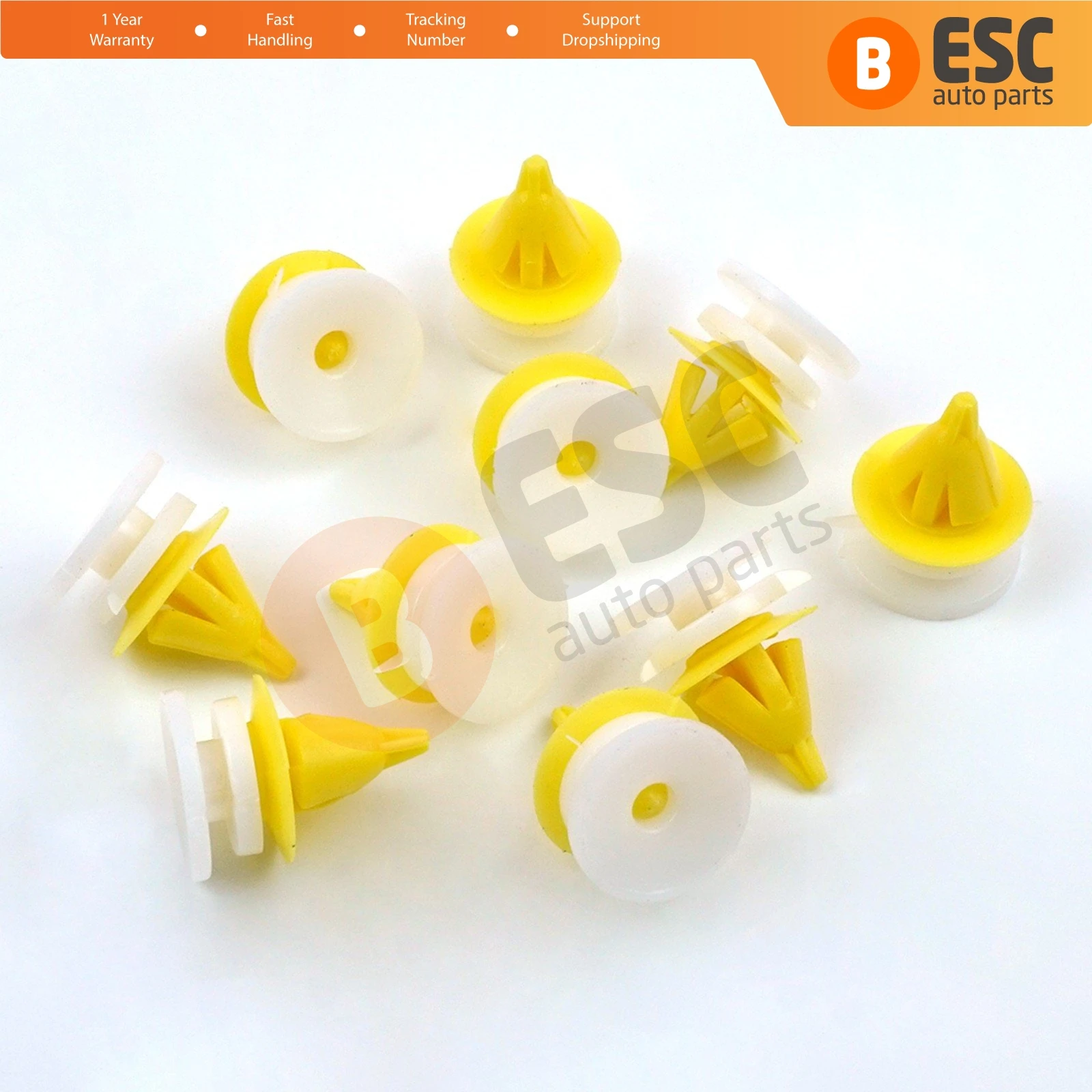 ESC Auto Parts ECF5032 10 Pieces Interior Door Trim Clips 7703077250 for Renault Made in Turkey Fast Shipping