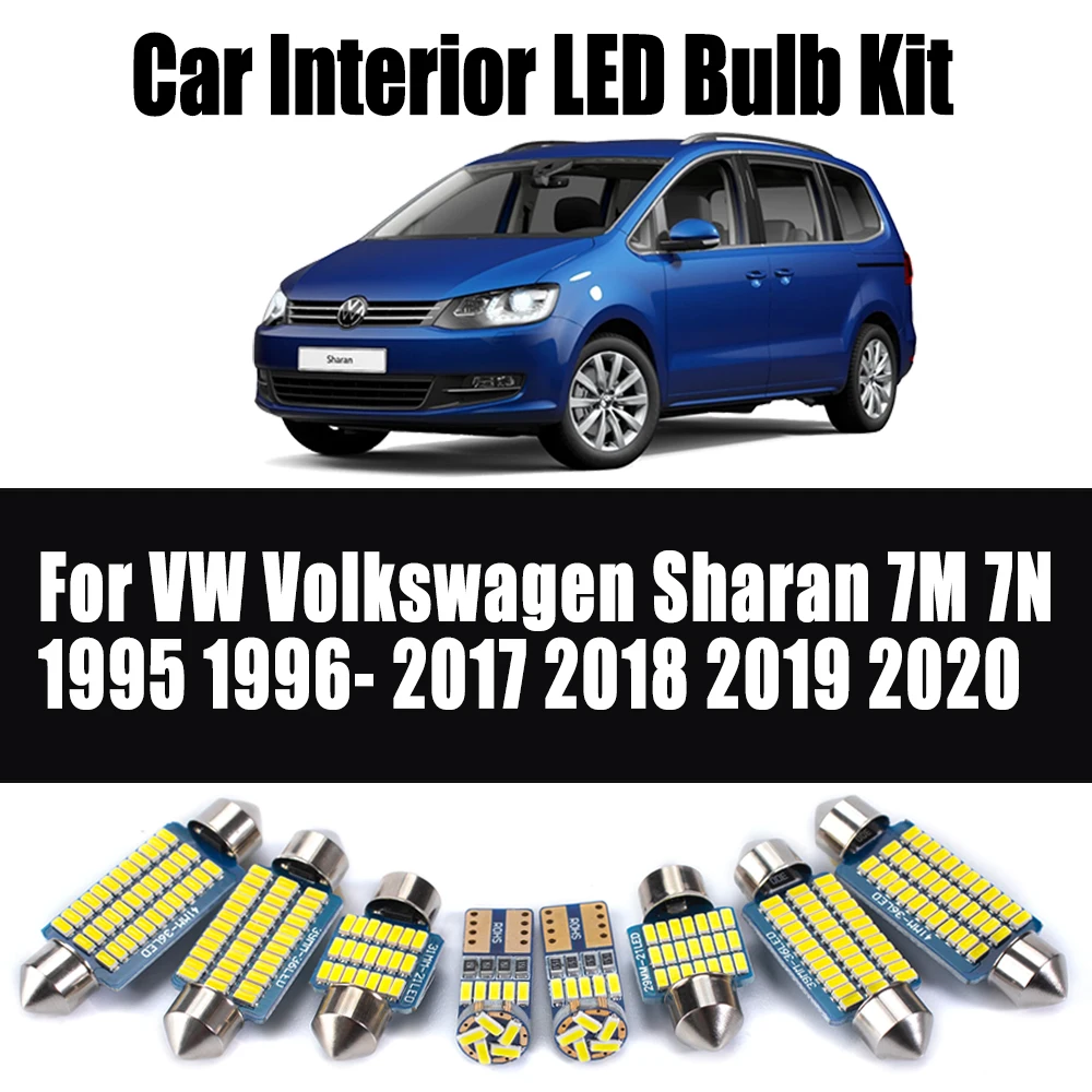 

Canbus For VW Volkswagen Sharan 7M 7N 1995 1996- 2017 2018 2019 2020 Vehicle LED Interior Dome Trunk Light Car Reading Bulbs Kit
