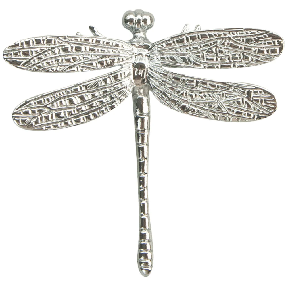 

Silver Plated Brass Dragonfly Cabinet Pulls Handles for Wardrobe Desk Drawers Furniture Modern Knobs Durable Decor