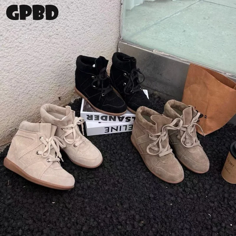 

GPBD European Station High-Top Sneaker for Women 2025 Autumn New Multi-Functional Leisure Sports Shoes Synthetic Leather Upper