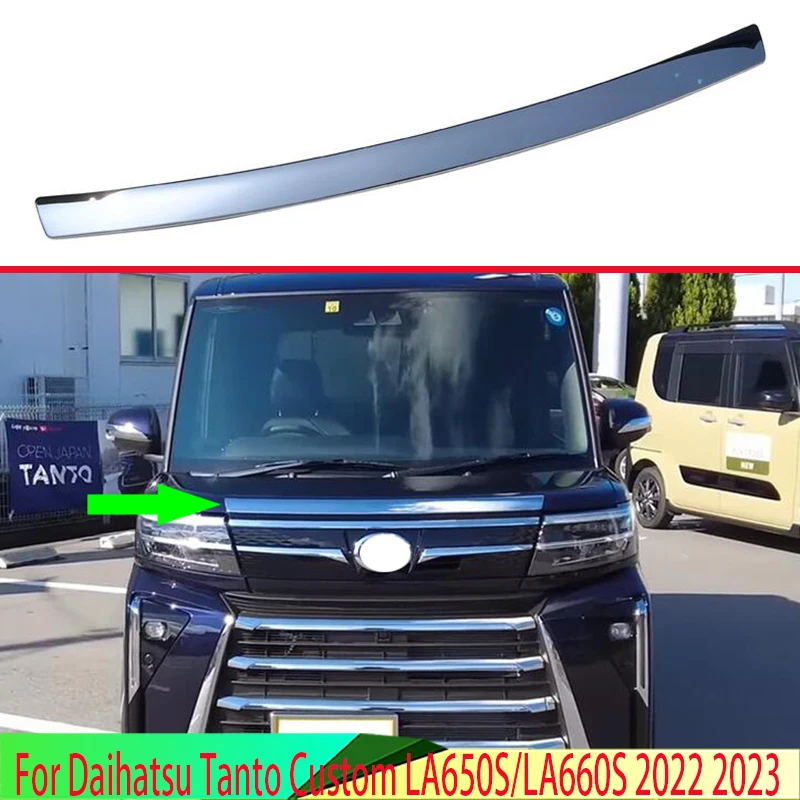 For Daihatsu Tanto Custom LA650S/LA660S 2022 2023 ABS Chrome Front Hood Bonnet Grill Grille Bumper Lip Mesh Trim Cover Molding