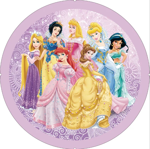 ディズニープリンセスの誕生日パーティーの装飾アクセサリー,丸い背景,写真の背景,ベビーシャワー,女の子のバナー,子供のアクセサリー