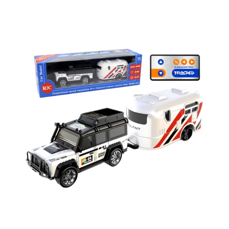 Nuovo 1:64 Mini auto telecomandata giocattolo 2.4g luce regolabile con rimorchio simulazione auto in lega giocattolo regalo di compleanno per le vacanze dei bambini