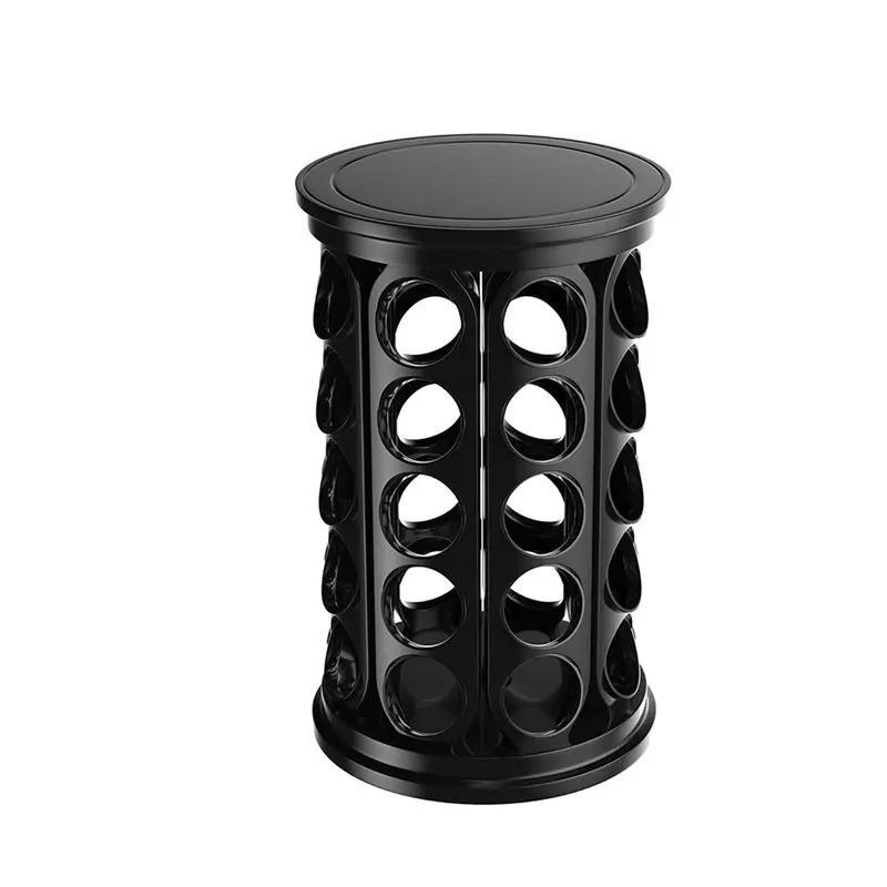 AAAF 2X Coffee Pod Carousel Organizer: For 40 K Cup Pods, Coffee Capsule Holder, Home Or Office Kitchen Counter Black