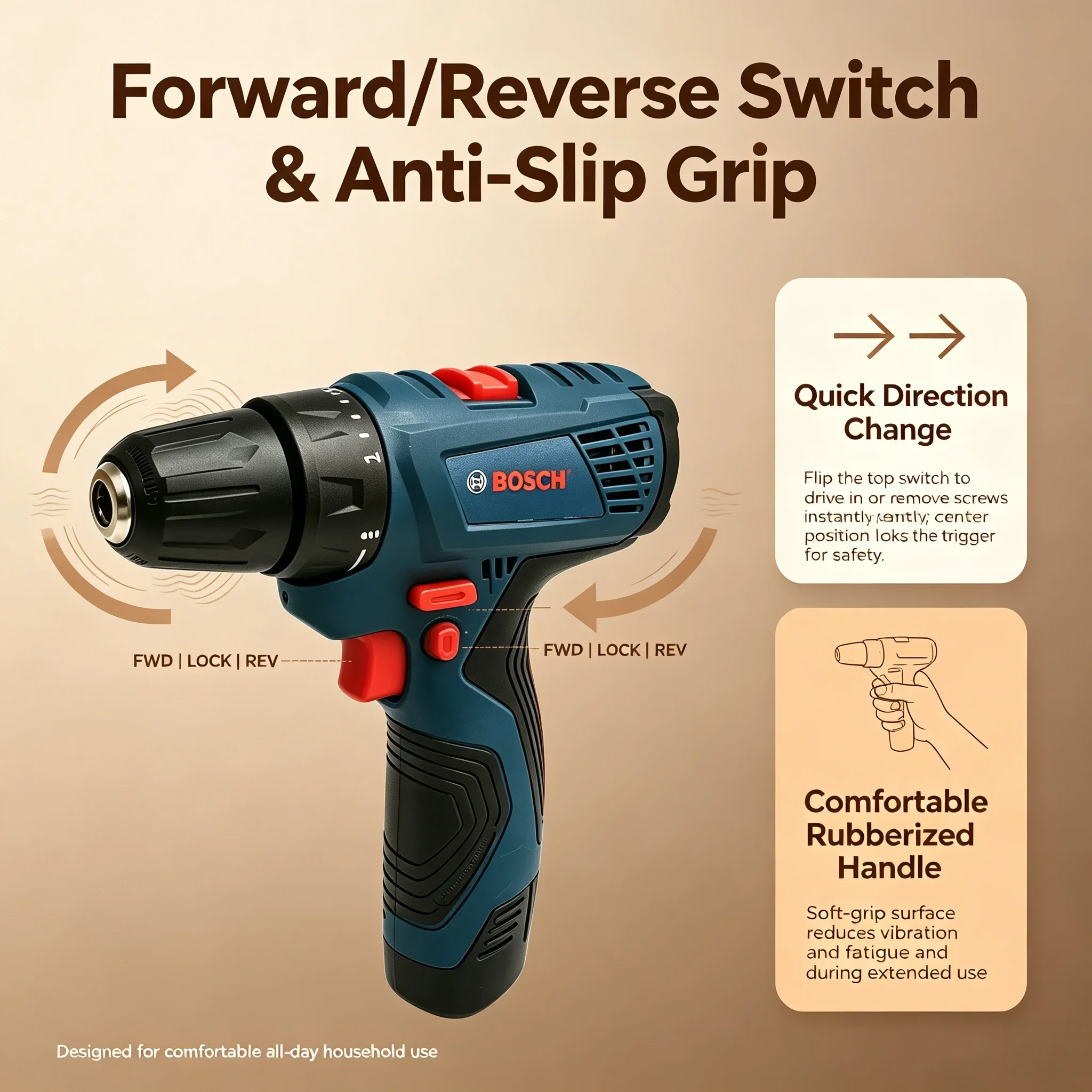Bosch Professional Electric Drill GSR120 12V Cordless Electric Hand Drill Multi-Functio n Home DIY Screwdriver Power Tools