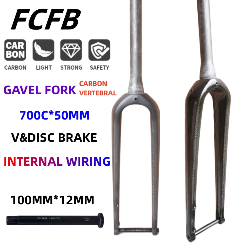 

Gravel Fork carbon fork Carbon Fiber Road Bicycle Front Fork Barrel Shaft Thru Axle Ultralight Gravel Bike Fork 700C/27.5ER