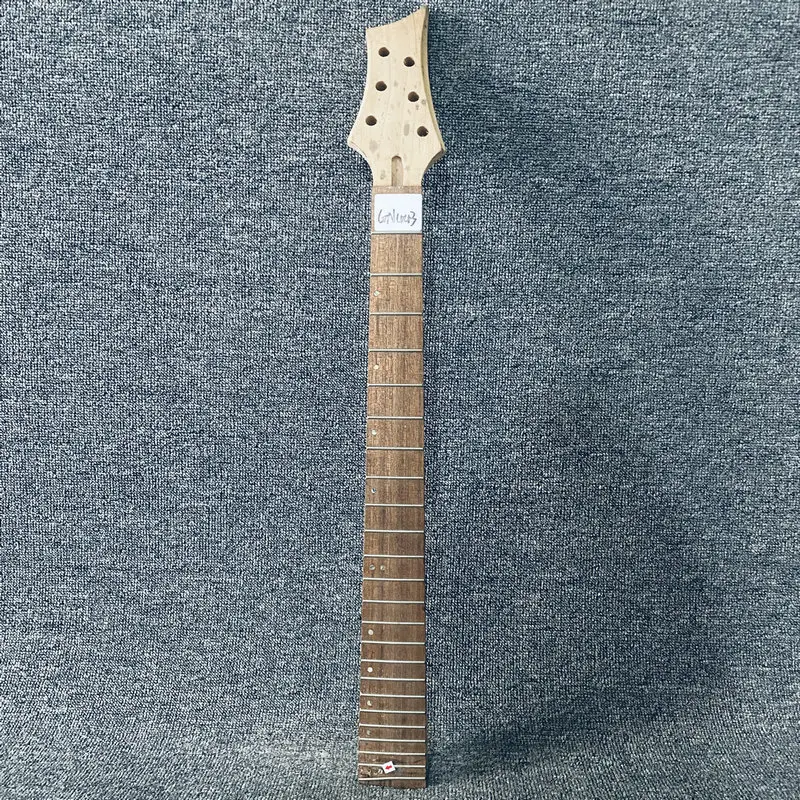 GN443 Damaged Fret and Fingerboard Unfinished Electric Guitar Neck 24 Frets Surface Dirty Right Hand for DIY Replacement