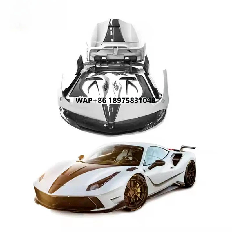 For 488 Modified Front and Rear Bumpers Hood Side Skirts Plastic Car Kit New Super Car Mysy Style High Quality Body Kit
