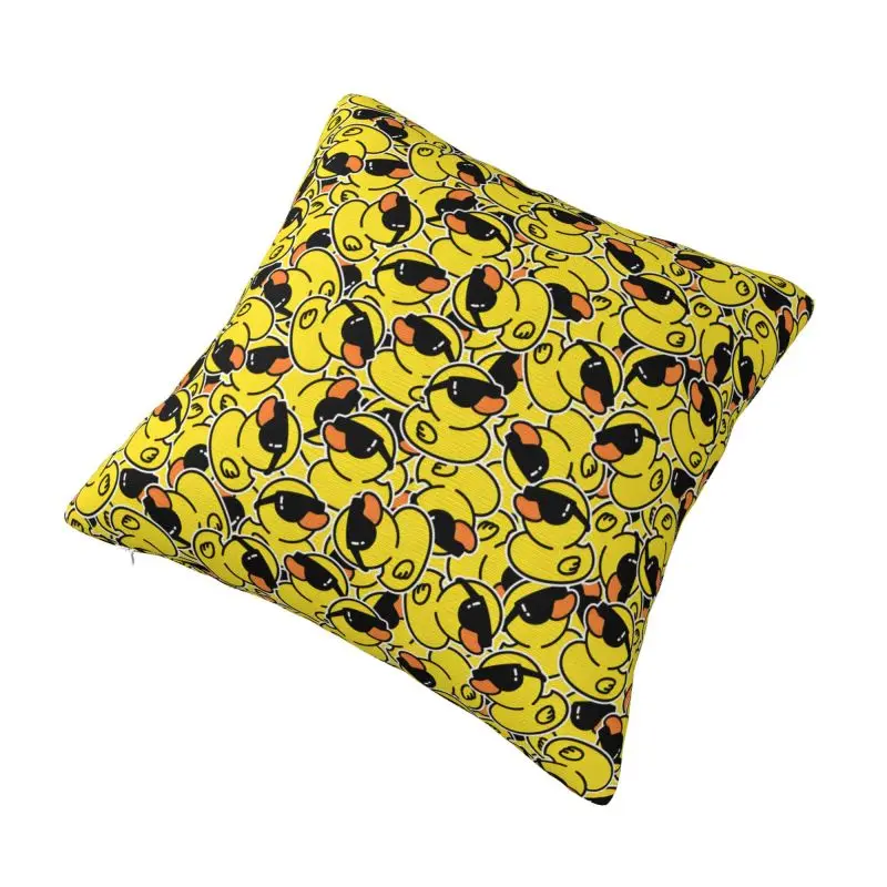 Custom Luxury Rubber Duck Sunglasses Shower Bath Cartoon Sofa Cushion Cover Polyester Throw Pillow Case