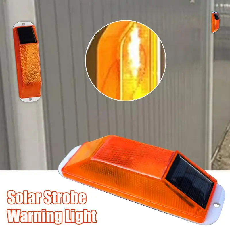 Solar Strobe Warning Light Outline Safety Traffic Night Warning Flashlight Beacon Construction Solar Strobe Warning Lamp