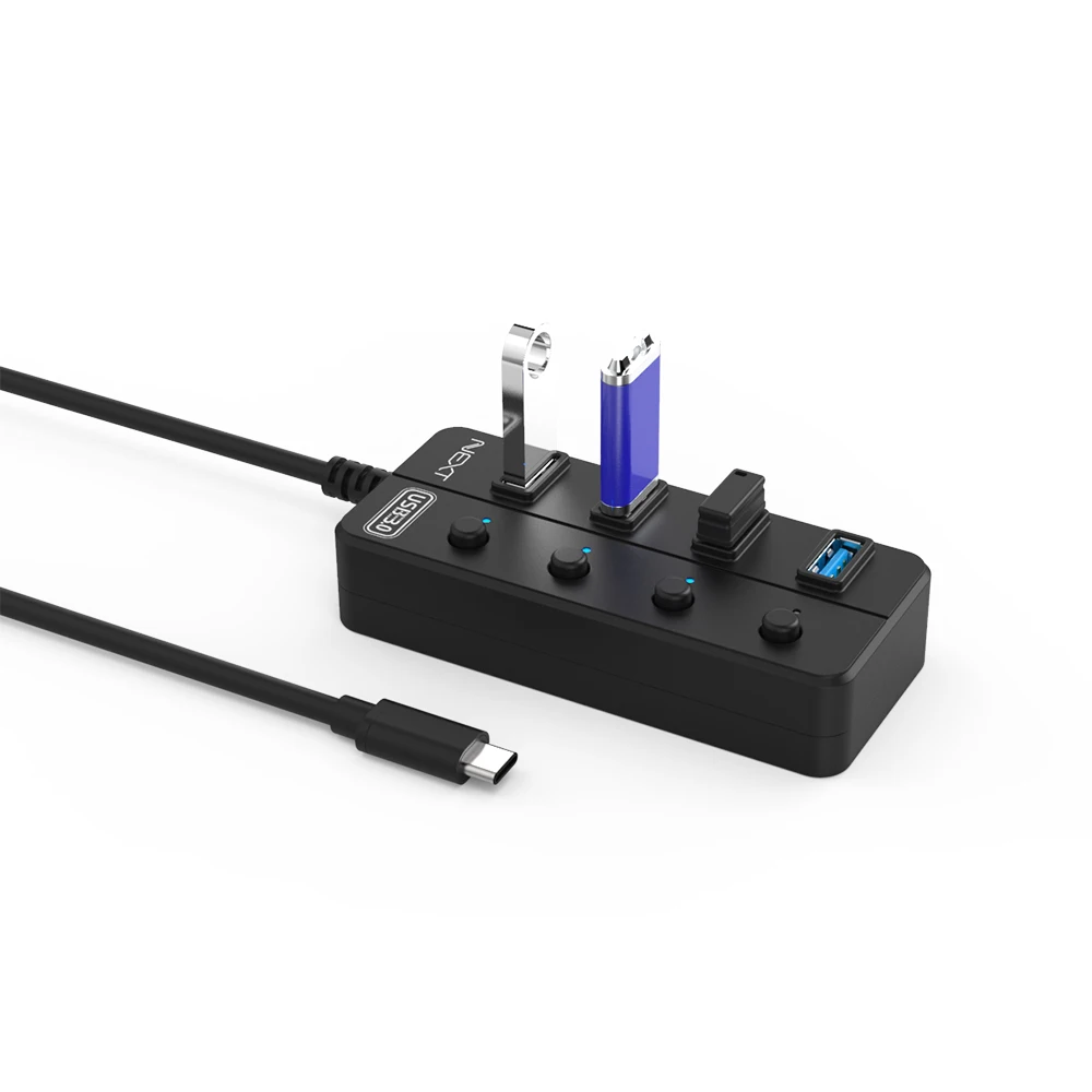 USB3.0 Type-C 4 Port USB Power Free Hub