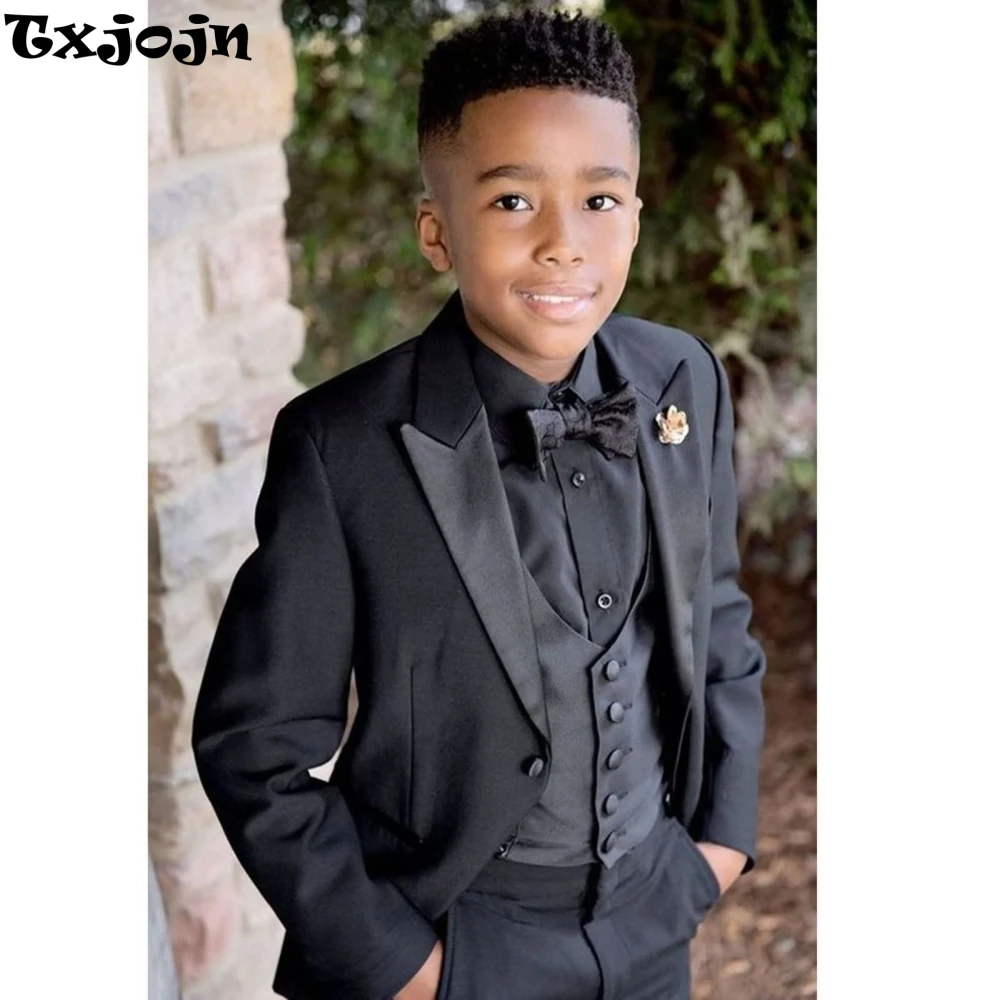 

Casual 4 Pieces Blazer Vest Pants Bow Tie Popular Suit Boys Tuxedo For School Activities Classic Kids Christmas New Year Set