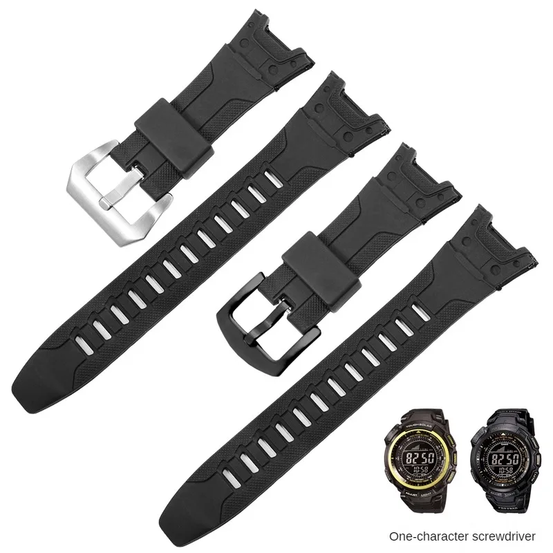 

Rubber Watch Strap Replacement PROTREK PRG-110Y/C/PRW-1300Y Series Concave Interface Silicone Watchband