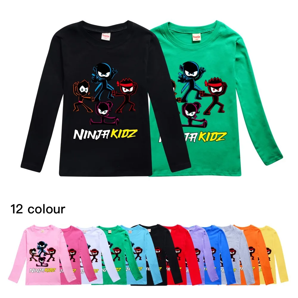 New Summer NINJA KIDZ T Shirt Kids Funny Casual Street Fashion T-shirt Children Boy Girl Clothes Cool Tshirt Tops Tees 2-16Y