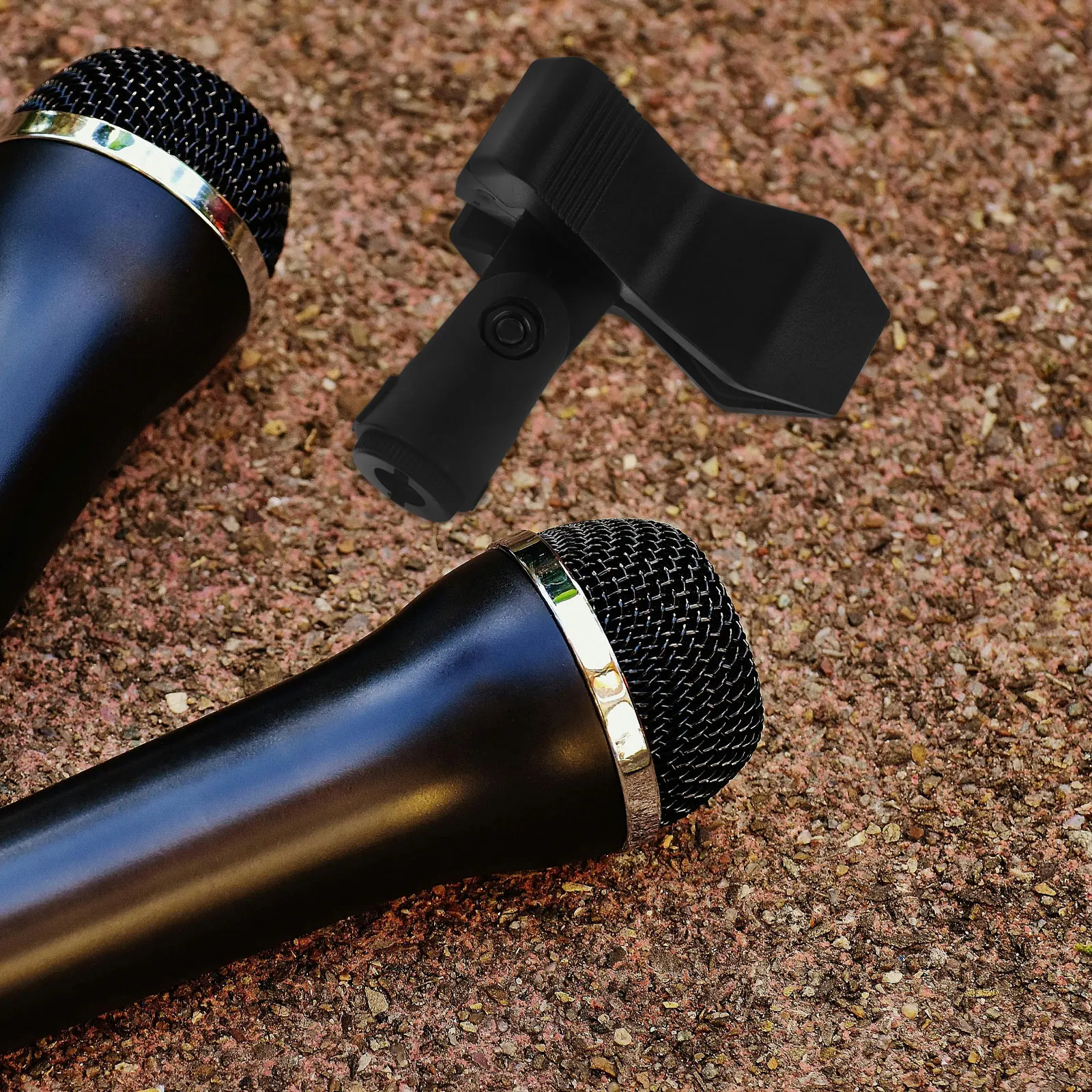 

4pcs Universal Microphone Clip Holder Mic Stand Clips for Handheld Mics Wireless Compatible KTV Stage Concert Plays