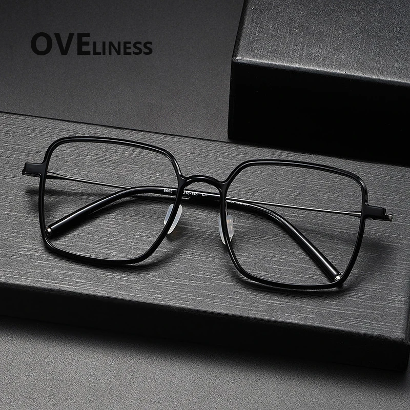 2026 إطار نظارات من مادة التيتانيوم للرجال إطار نظارات مربع للنساء نظارات يابانية خفيفة للغاية