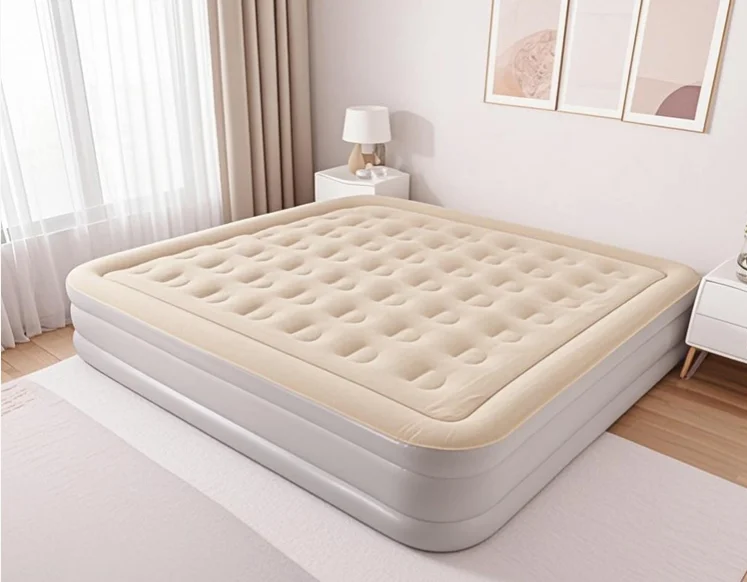 

Double Inflatable Air Bed Built-in Pump Foldable Foam Camping & Home Mattress