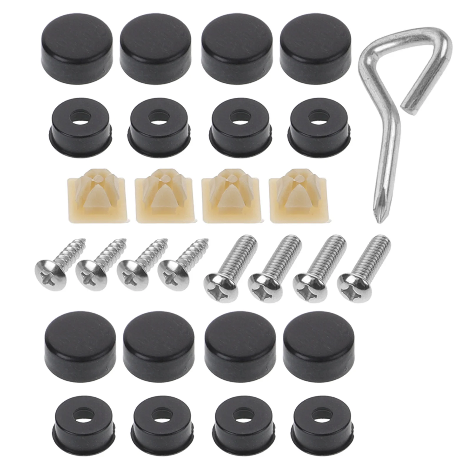 

1 set 1 Set License Plate Screws Stainless Steel Car Plate Mounting Hardware Kit For Auto Fixing Screws Kit