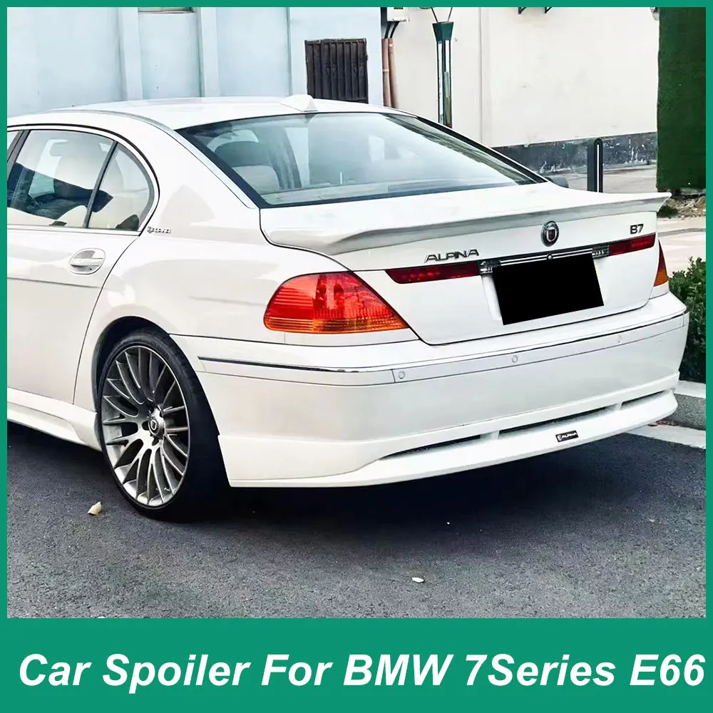 

For BMW 7 Series E66 Rear Luggage Lid Spoiler 2002-2008 Rear Luggage Lip Wing Later Stage Large Pressure Tail Wing FRP Black Car