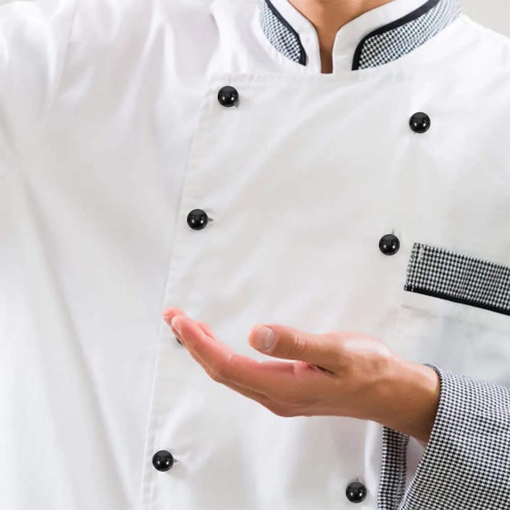 Boutons de manteau de Chef en plastique, 50 pièces, Kit de couture de remplacement d'uniforme élégant en forme de boule ronde pour vestes de costumes professionnels