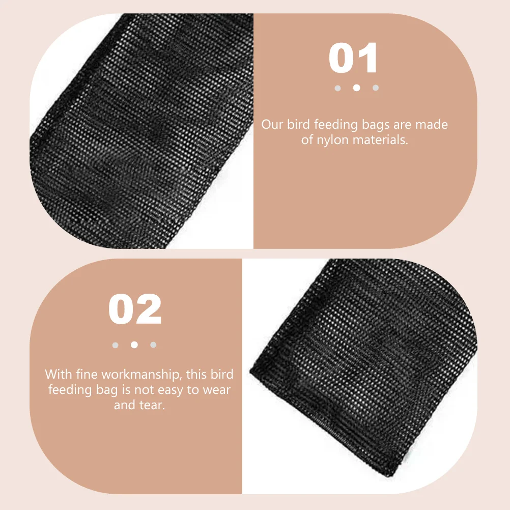 

6pcs Feeding Bags Nylon Mesh Hanging Outdoor Feeder Pouch No-Leakage Durable Lightweight Drawstring Bird Food Storage Bag