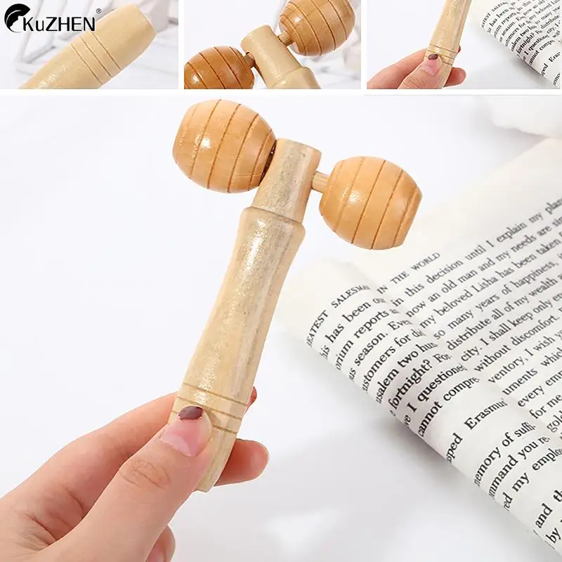 

1Pcs Wooden Therapy Body Massage Tool Wood Roller Mini Hand Pushing For Full Body Muscle Pain Relief Acupoint Massager