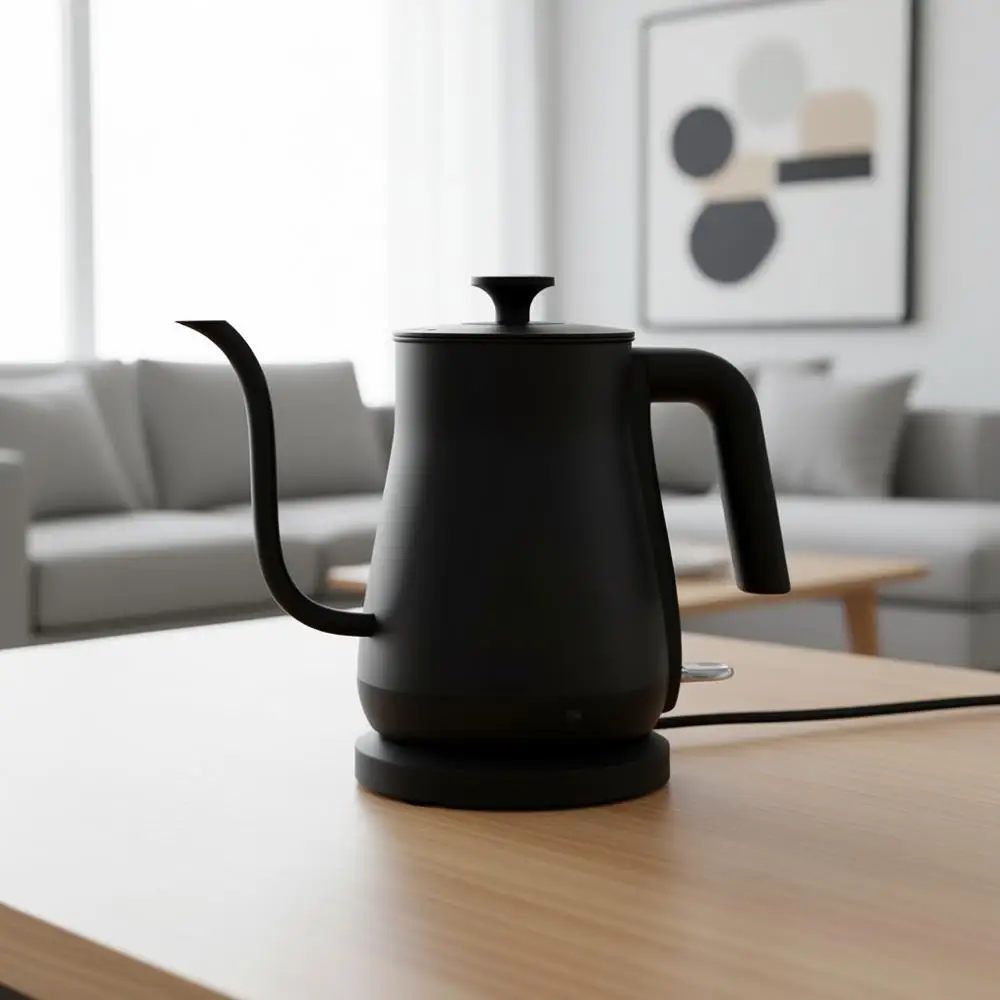 

0.8L Small Electric Tea Kettle with Auto Shut Off, Precise Spout Design, 1000W Quick Heat Up, Stainless Steel, Matte Black