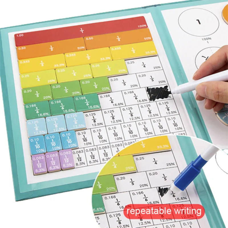 분수 학습 수학 나무 분수 학습 장난감 어린이용, 산술 학습 교육 완구, 교육 보조