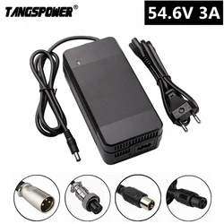 Cargador de batería de litio TANGSPOWER 54,6 V 3A para cargador de batería de iones de litio serie 13 48V de alta calidad con ventilador de refrigeración