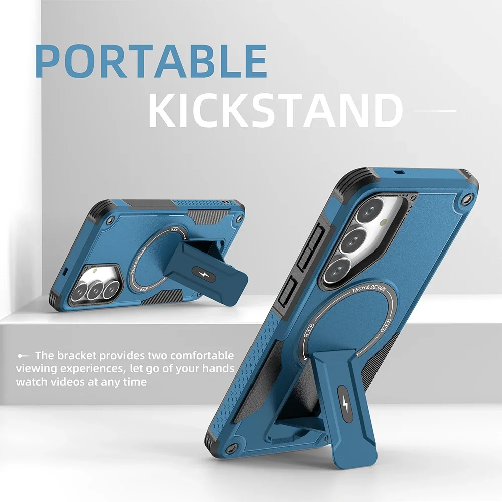 Antislip draadloos opladen case voor Samsung Galaxy S25 FE Edge S24 Ultra Plus A17 A56 A36 A16 A26 A35 A55 A15 A54 A14 telefoon tas