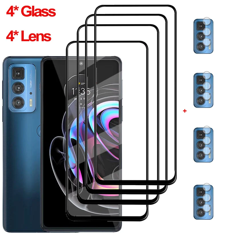 1~4PCS Glass For Motorola Moto Edge 20 Pro Tempered Glass Moto Edge 20 lite Film Smartphone 9HD Hard Screen Protector Moto Edge-20-Pro XT2153-1 Edge20 Safety Protective Glasses Moto Edge 20 30 Pro